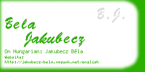 bela jakubecz business card